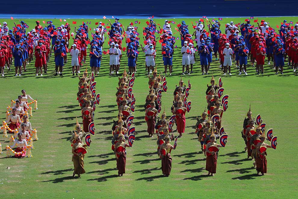 The performances were held during the inauguration ceremony of Morodok Techo National Stadium on December 18, 2021.