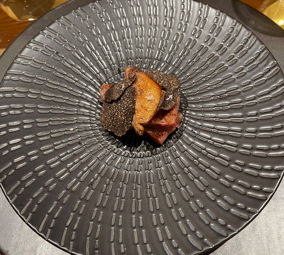 Wagyu beef cuts topped with slices of truffle and a helping of foie gras. Ashley Hui Yin Tan