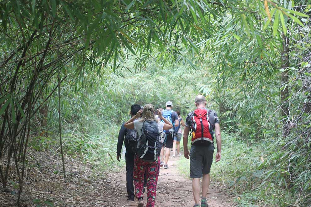 The 15km trek goes to a maximum altitude of 675m as part of the day trip that crosses three mountains featuring different landscape views. SUPPLIED