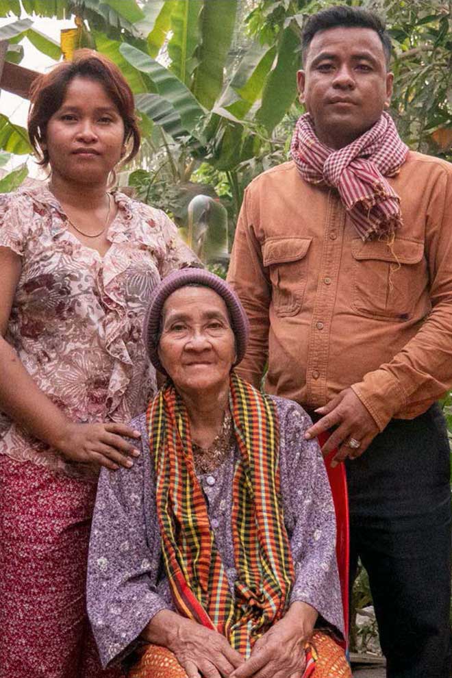 The family of Master Mong Koeuy, a famous angkuoch-maker. SUPPLIED