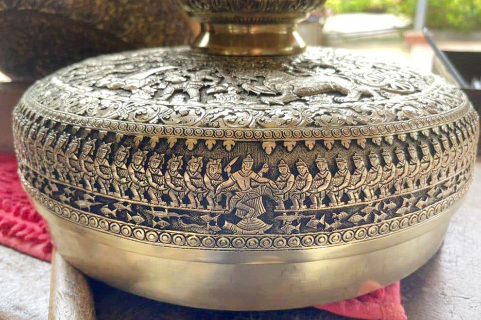 Ornamental vistas of Angkor Wat are available, with one sized 20cm by 50cm starting from $500 and a 20cm by 60cm piece going for up to $2,000. SUPPLIED