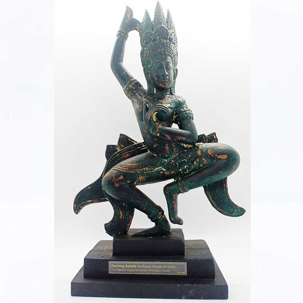 Dancing Apsara statue made from sawdust. SUPPLIED