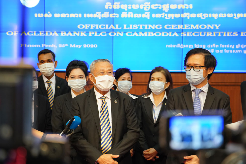 Acleda Bank listed on the CSX on May 25, 2020. SUPPLIED