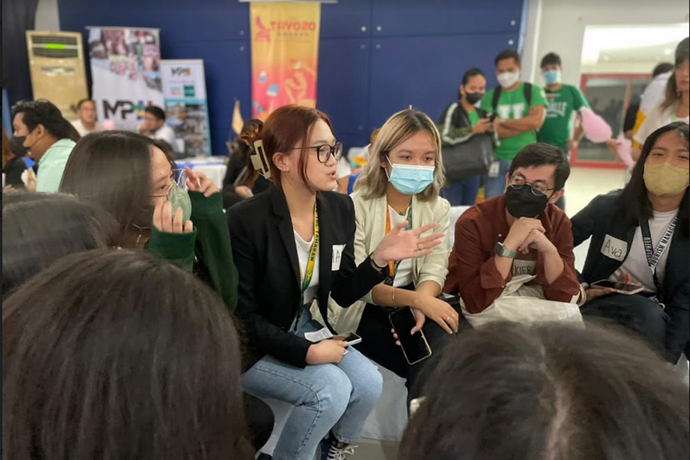 Youth participants during the Open Space Technology session where they became experts themselves and talked about issues and opportunities related to climate and the environment. PHOTO SUPPLIED