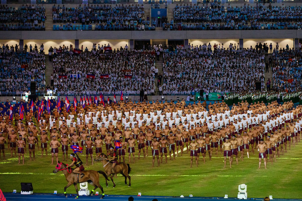 The opening ceremony of National Games at Morodok Techo Stadium on November 21. CAMBODIA2023