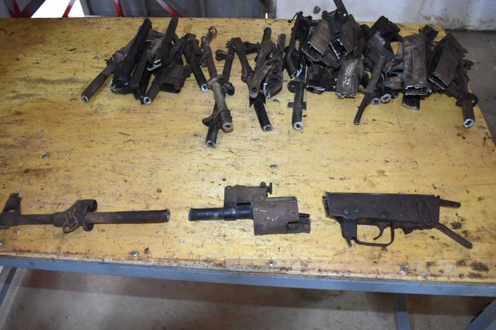 Old guns destroyed by the joint project in January. GOLDEN WEST