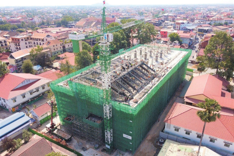 A general view from the northwest side of the under-construction facility at the Siem Reap Provincial Hospital. SUPPLIED