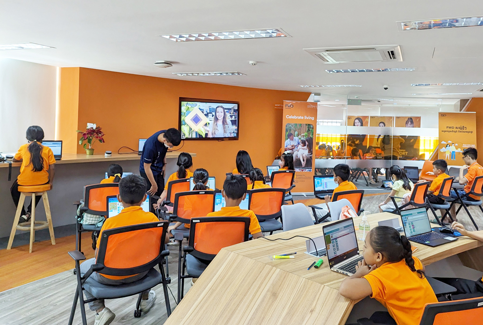 With FWD's 'E-Gen Kid programme, customers' children join digital and edutainment programmes, and learn to write code. PHOTO SUPPLIED
