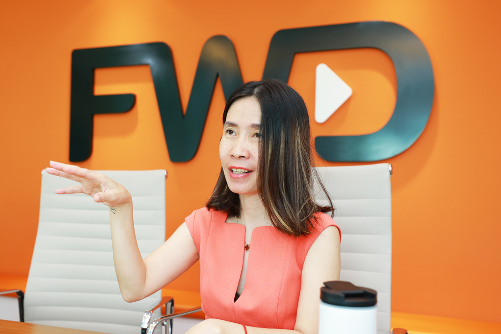 Sochanna Thai says that as FWD Cambodia's brand promise is to celebrate living, its 'activities are centred on living life happily'.