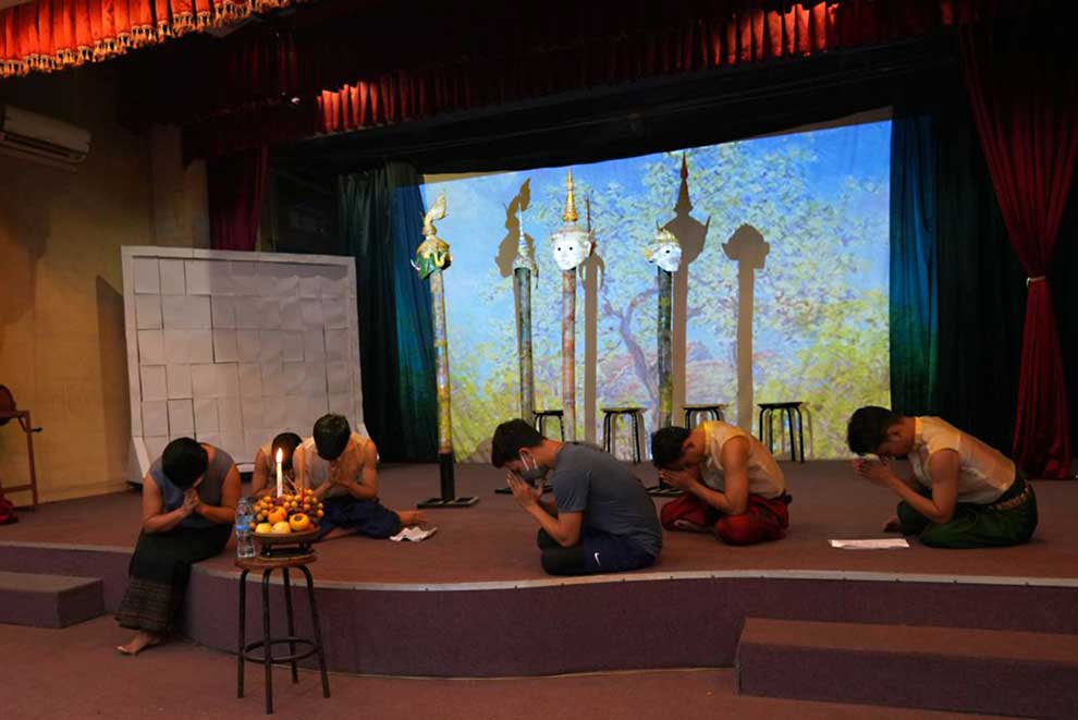 Performers pray before starting their ‘Saker’ dance. PHOTO SUPPLIED