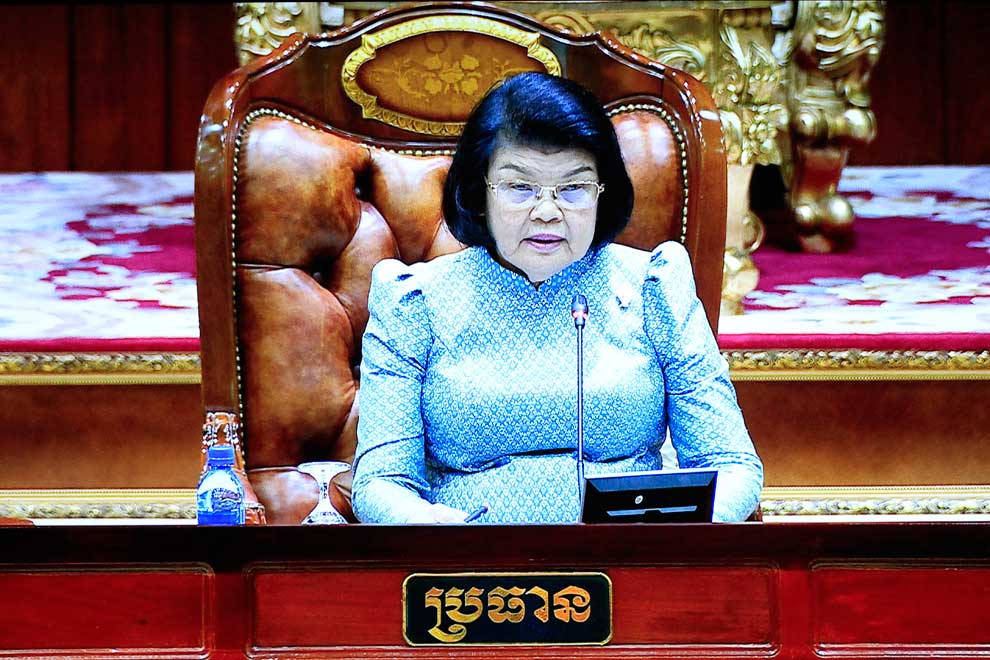 National Assembly president Khuon Sudary became the first woman to hold the post.