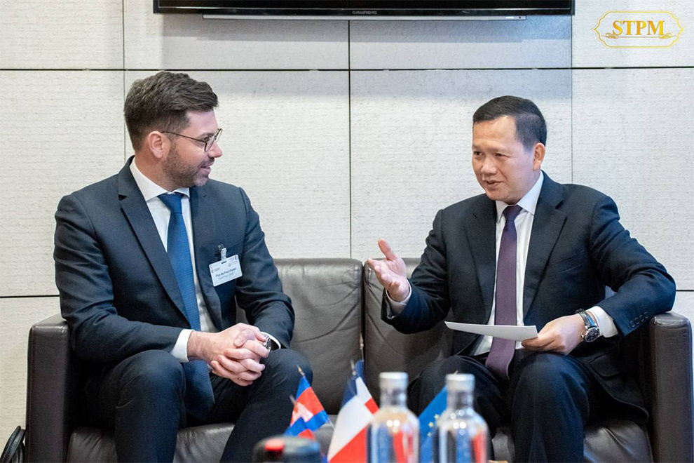 Prime Minister Hun Manet met with Geoffroy Ladet, CEO of Puy Du Fou Asia, in Paris on January 15. STPM