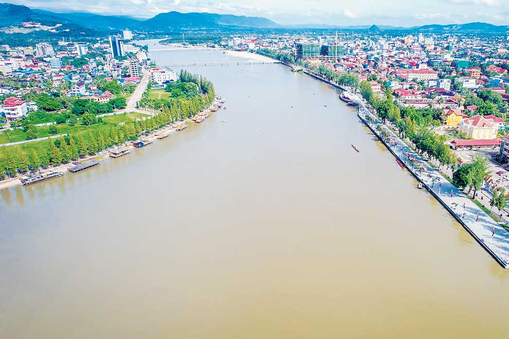 An aerial view of Kampot town. Photo supplied