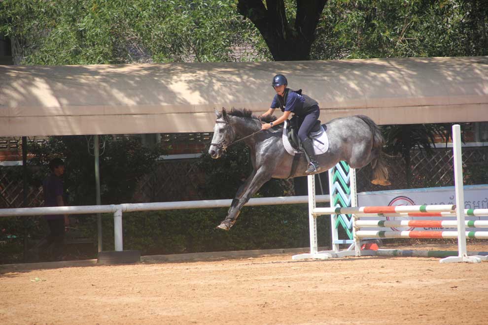 Princess Norodom Amrita, a French-Cambodian, in action at the privately-owned Cambodian Country Club (CCC) in Phnom Penh’s Sen Sok district recently. Chhorn Norn, Photo supplied