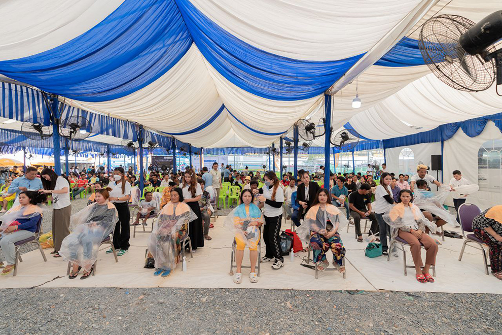 Students study the latest hair dressing techniques in Phnom Penh, as part of the government's vocational training programme. At present, more than 30,000 Cambodians are taking part in various courses, all of which are provided free of charge. Labour Ministry