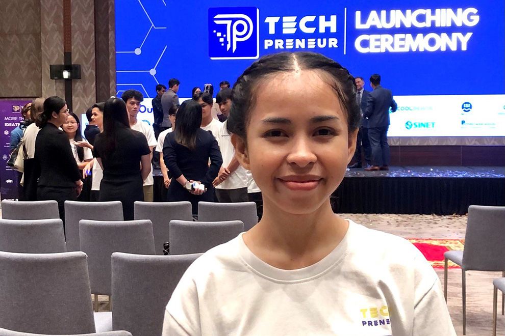 Rith Chanthyda, a fourth-year student from the Institute of Technology of Cambodia, is one of just 30 of more than 600 applicants who were offered a place on the course. Niem Chheng
