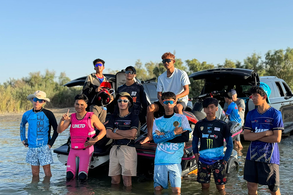 The Cambodian team pose for a group photograph during the WGP1 Water Jet World Series 2024, being held in Arizona, the US from October 7 to 13. Saly Oumoeut