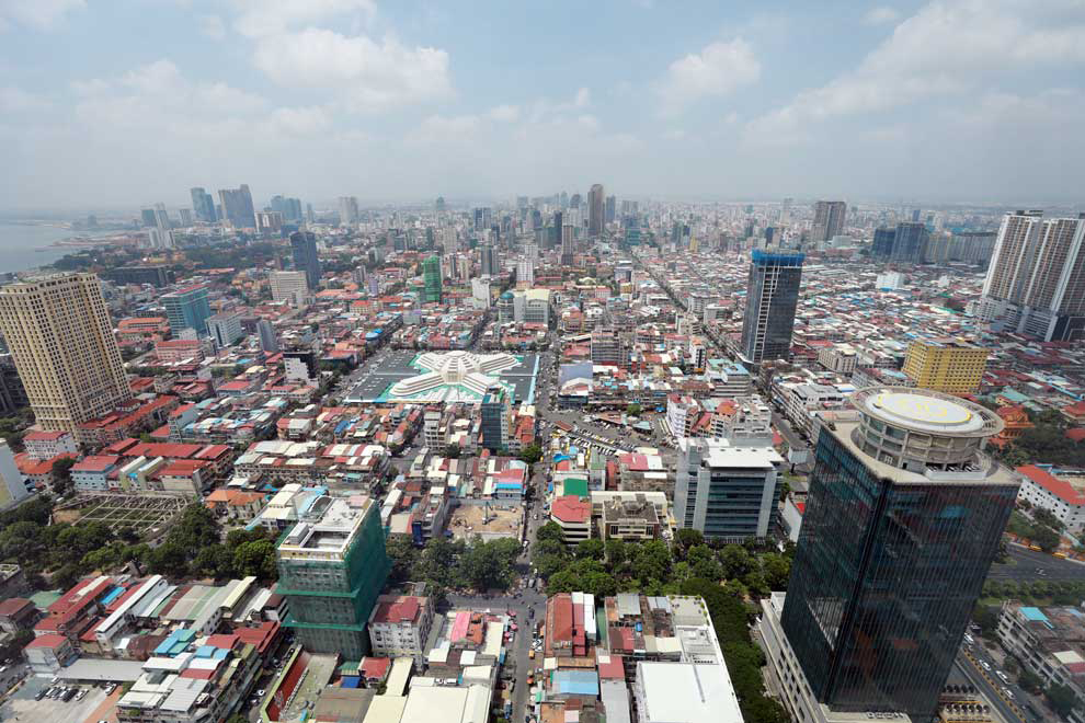 An aerial view of Phnom Penh, the capital of Cambodia. Post Staff