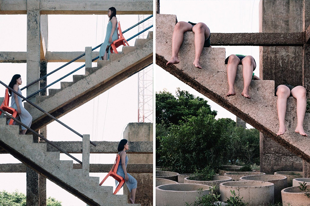 Seeds and Sap, part of ‘In Between Breaths’, is a series of performative images conceived and produced in collaboration with New Cambodian Artists (NCA), a dancer trio of young Cambodian women, in 2019 and 2020. Supplied