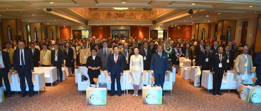 Attendees of the closing ceremony for the first International Soil and Water Forum held in Bangkok, Thailand from December 9-11. Supplied