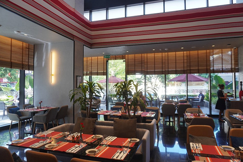 The interior of Makila, the hotel’s signature Basque restaurant, features materials sourced from a family business in the Basque country. Post Staff