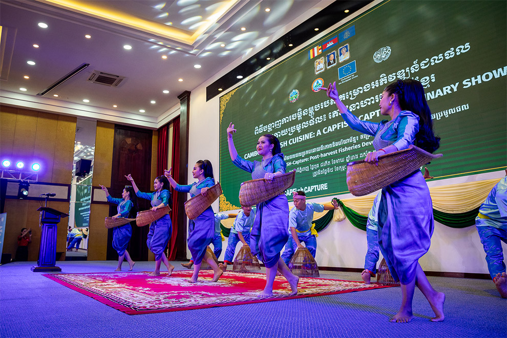 A traditional fish harvest dance was performed to open the event. Supplied