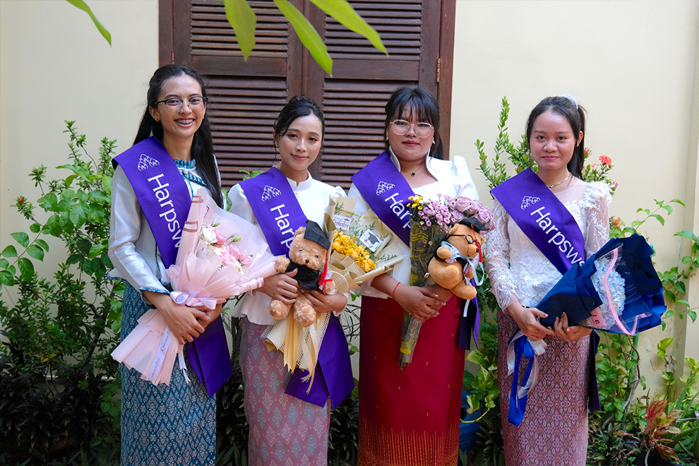 These four young women will continue their education and leadership journeys in the US, at Harpwell’s partner Christian Brothers University. Supplied