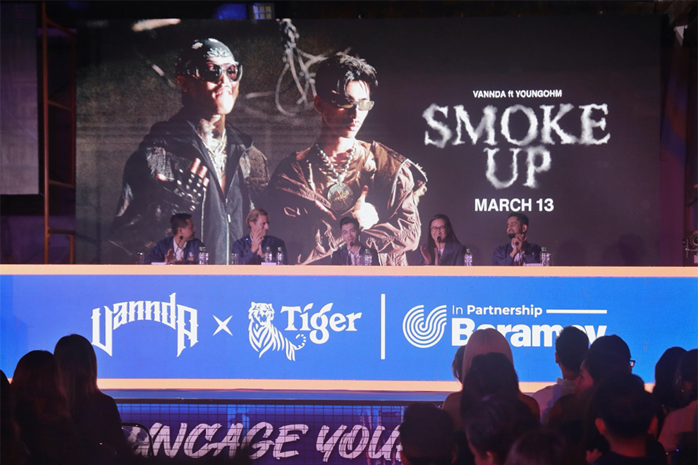 T=The music video for “Smoke Up,” an international collaboration between VannDa and top Thai rapper Young Ohm, is set to drop on March 13. Hong Raksmey