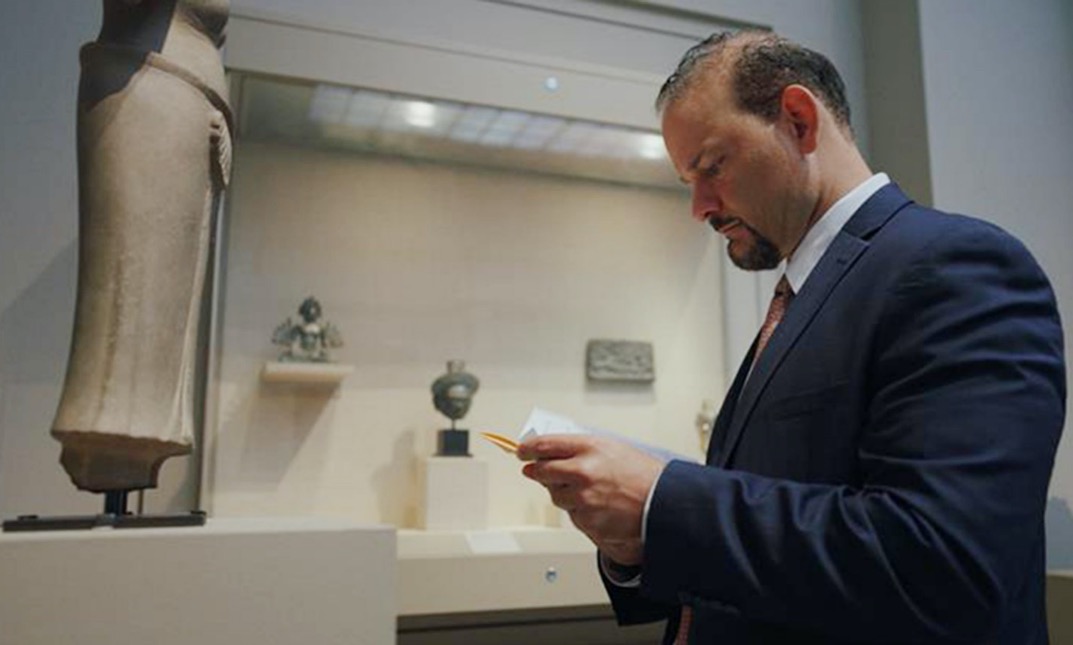 A scene from the film, which delves into the illegal trade in looted Cambodian artefacts, many of which ended up in the collections of the world’s largest museums. Supplied