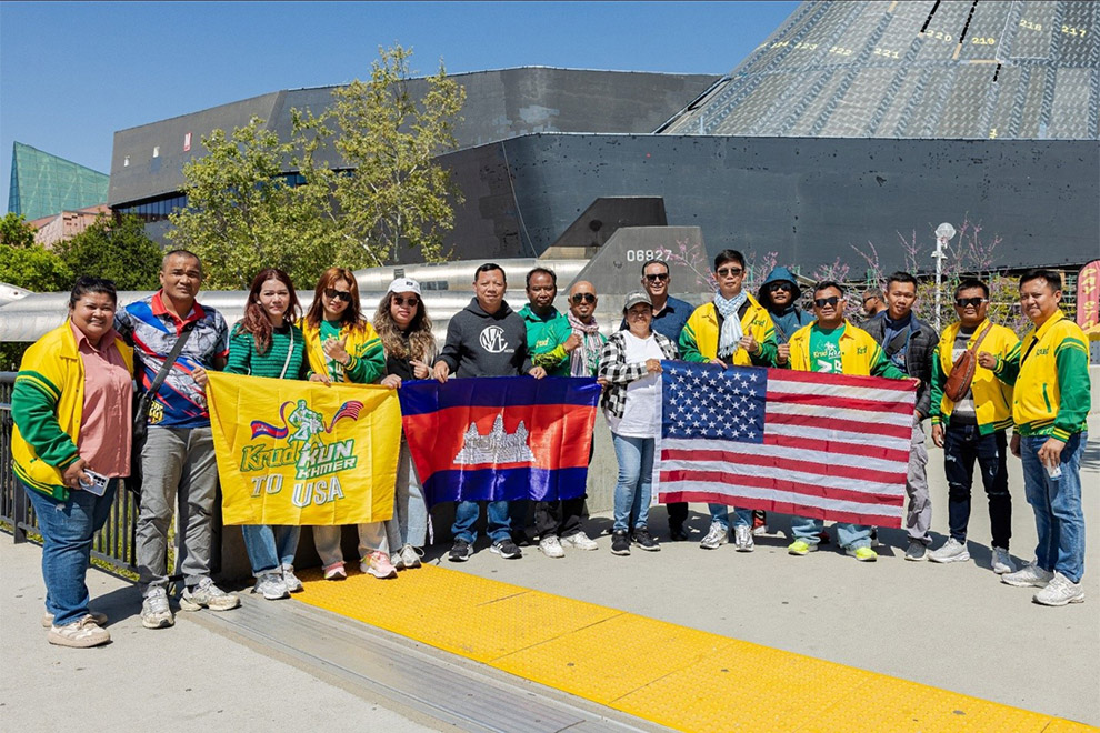 A delegation, led by Khov Chhay, president of the Khmer Boxing Federation (KBF), is currently on tour in the US to promote the sport. Krud Kun Khmer
