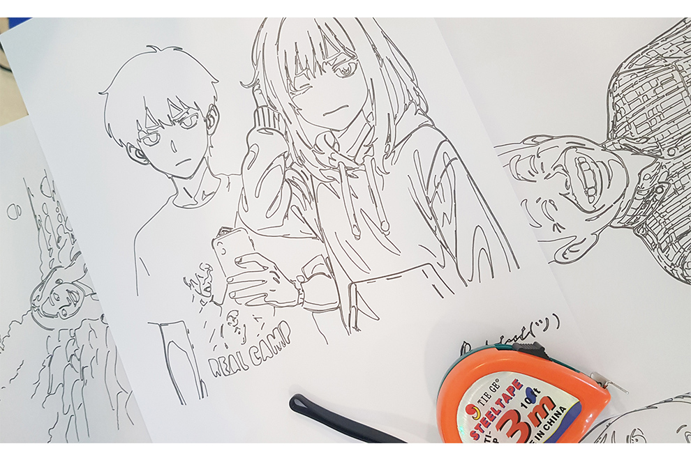 The robot arm moves according to calculated coordinates, using commands like “pen down” or “pen up” to create the drawing on the paper. Supplied