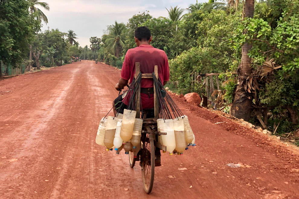 Chhoeum’s ‘first grade’ palm sugar can cost as much as 20,000 riel per kilogramme once it reaches the market. Niem Chheng