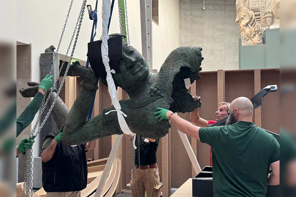 The 39 known fragments of the sculpture were sent to France for expert repairs and restoration in May 2024. Culture ministry