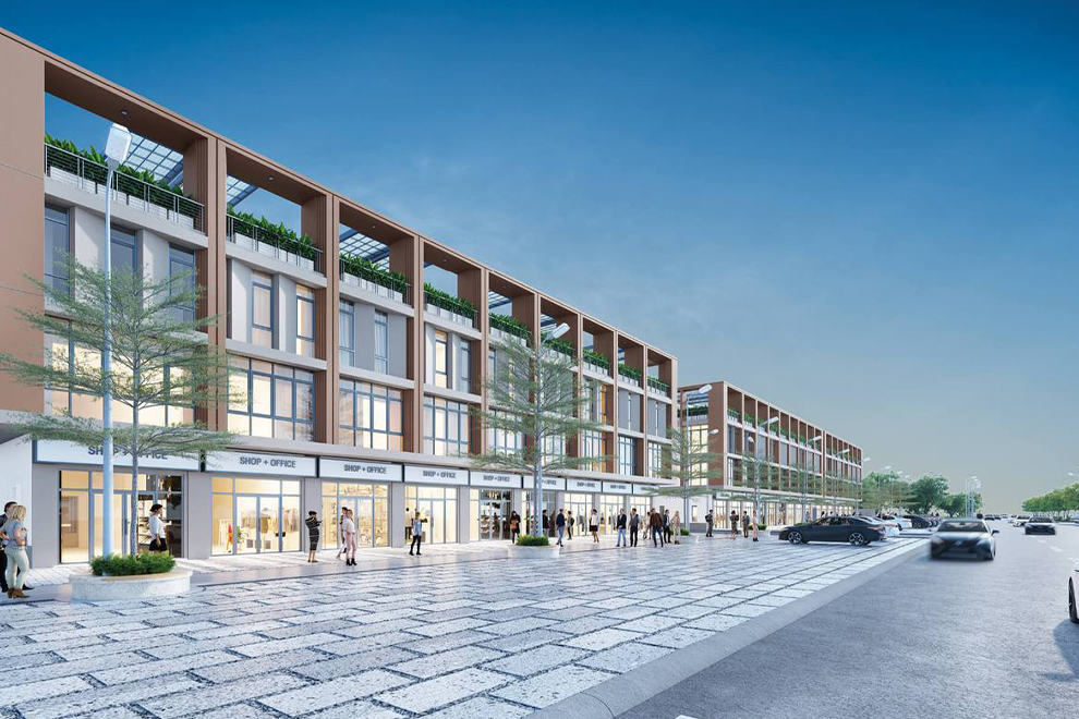 Artistic rendering of The Future 30's signature modern shophouses. Supplied