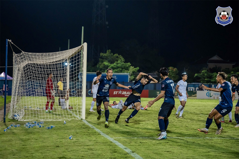 The players were ecstatic after an extra-time goal gave them the win over NagaWorld FC, and with it the league title. Svay Rieng