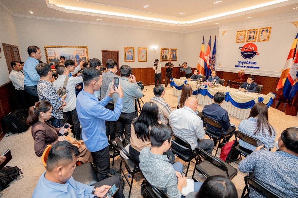 Local media representatives attend the official launch of the report on April 30 at the information ministry. Supplied