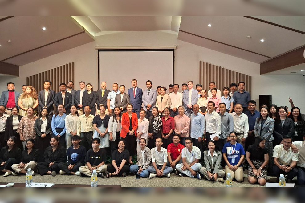 Participants at a Press Freedom Day celebration on protecting independent media in Cambodia on Friday May 2. Phak Seangly
