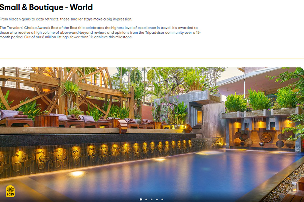 Golden Temple Hotel came in at #10 globally in the same category. Supplied