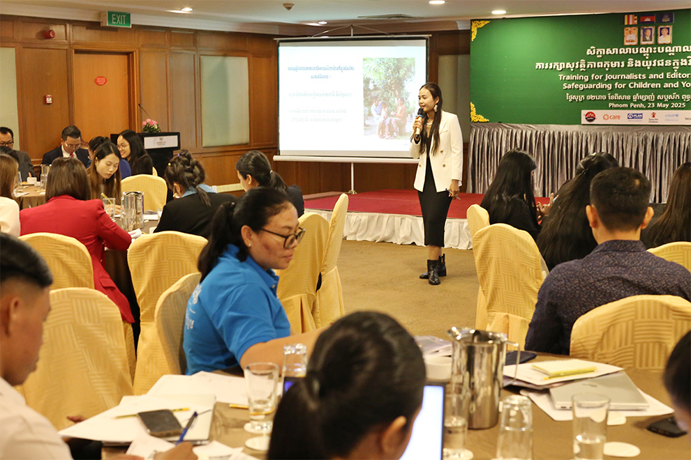 Hun Sinun, technical advisor at CARE, delivered an in-depth presentation on gender and inclusion. Hong Raksmey