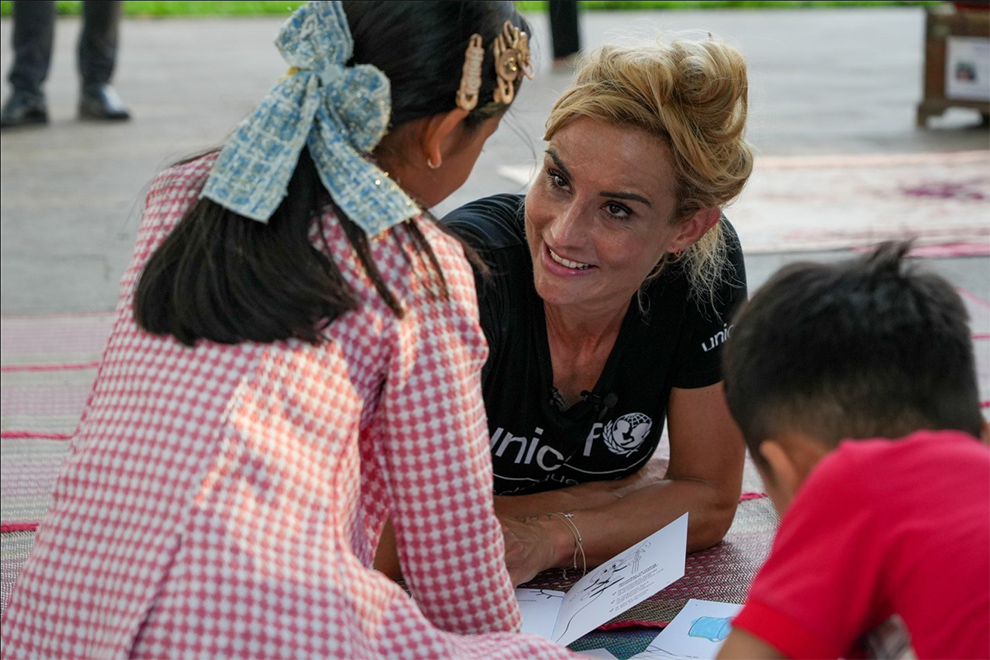 She met with children and families living on the frontlines of climate disruption and observed innovative interventions. UNICEF