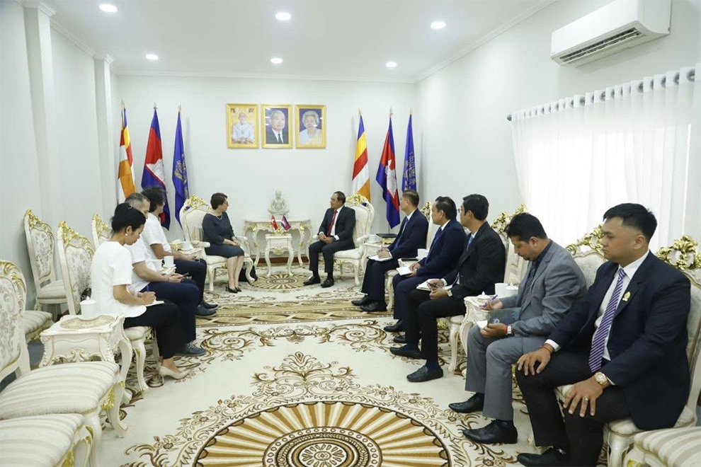 CMAA first vice-president Ly Thuch attends a May 30 working meeting with Turkish ambassador Ülkü Kocaefe. CMAA