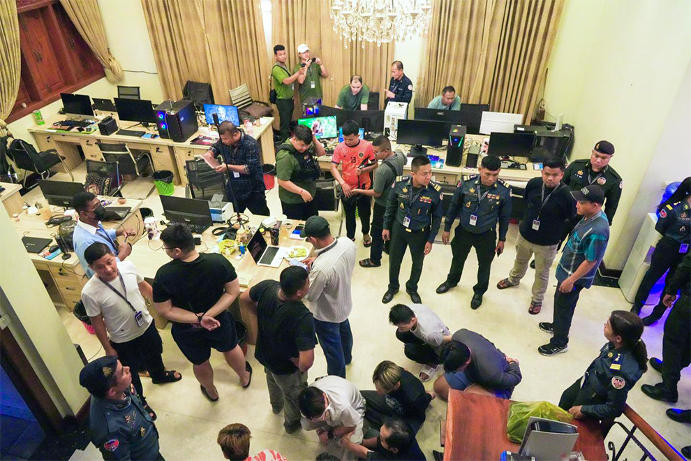 The raid took place in Phnom Penh’s Prampi Makara district. Rath Sreang