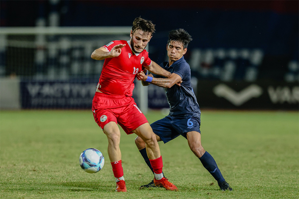 The Kouprey were expected to struggle against the larger Tajik side, but held the visitors to a goal-less first half draw. FFC