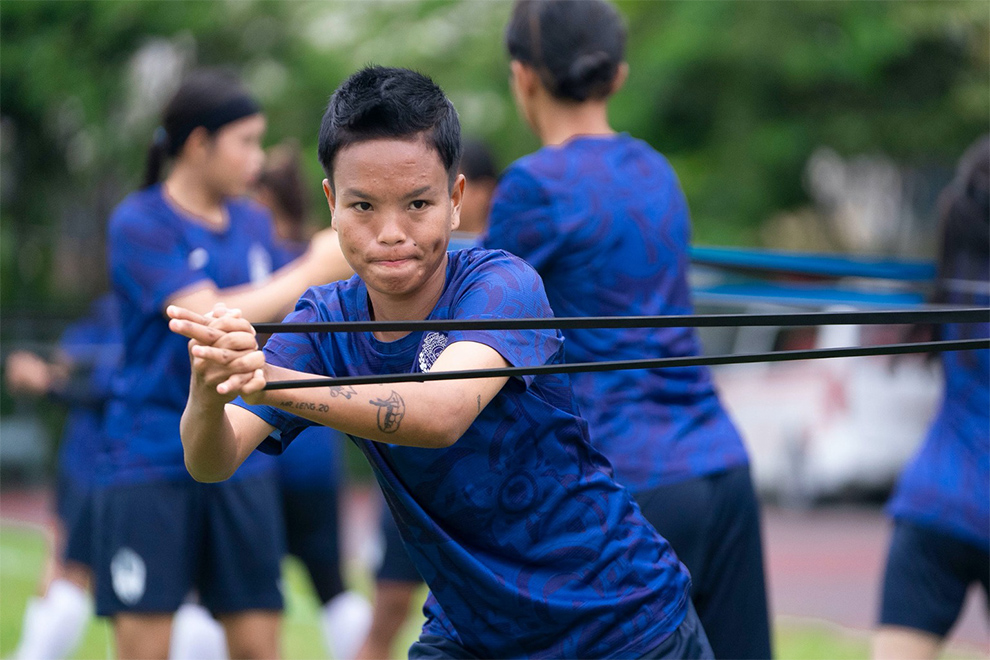 The team training today in Vietnam as they prepare to take on Malaysia at 3pm. FFC