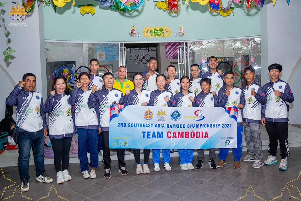 A Cambodian Hapkido delegation is in Indonesia to participate in the SEA Hapkido Championship in Indonesia. Photo by NOCC