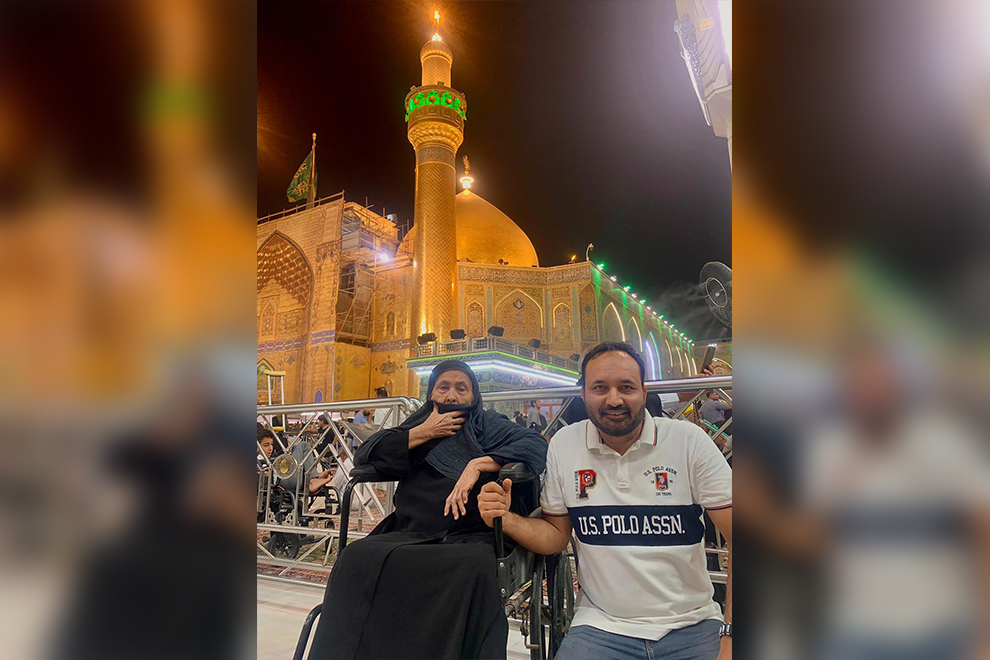 Media professional Abbas Muzaffar and his mother Kaneez Haider were in Qom for a pilgrimage at the important Shia religious site, but were stuck with 91 people from their hometown in Uttar Pradesh after hostilities with Israel. PHOTO: COURTESY OF ABBAS MUZAFFAR/THE STRAITS TIMES