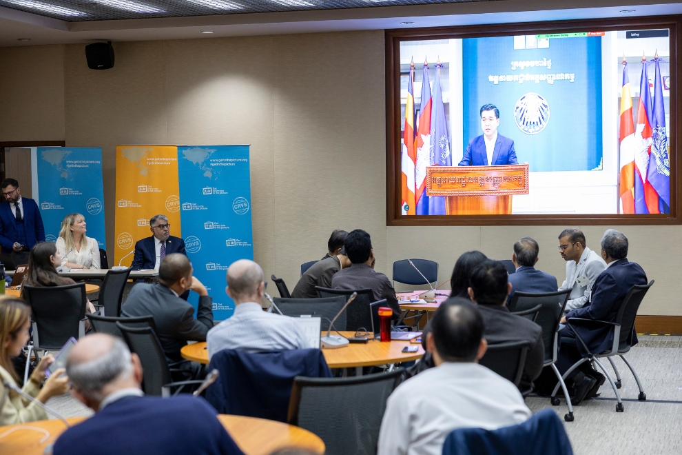 Participants observe a Cambodian report on CRVS at the Third Ministerial Conference on Civil Registration and Vital Statistics (CRVS), held from June 24-26 at the UN Conference Center (NUCC) in Bangkok. Supplied