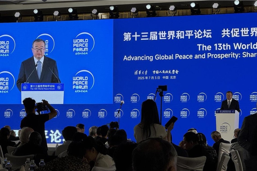 Mr Liu Jianchao, head of the Communist Party of China’s International Department, speaking at the World Peace Forum in Beijing on July 3. PHOTO: THE STRAITS TIMES