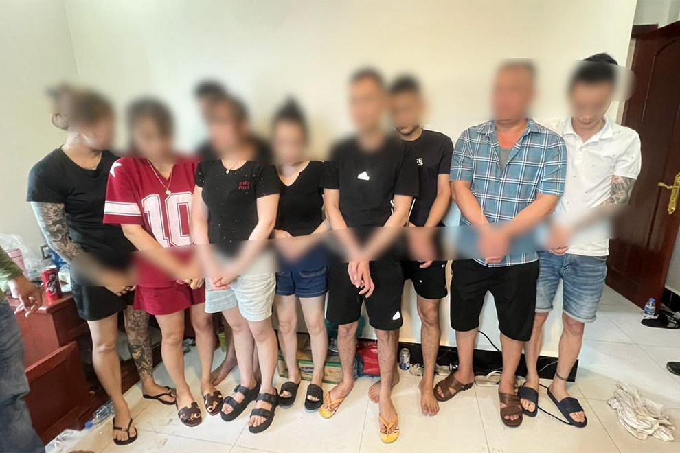 Some of the suspects who were taken into custody. Provincial police commissioner