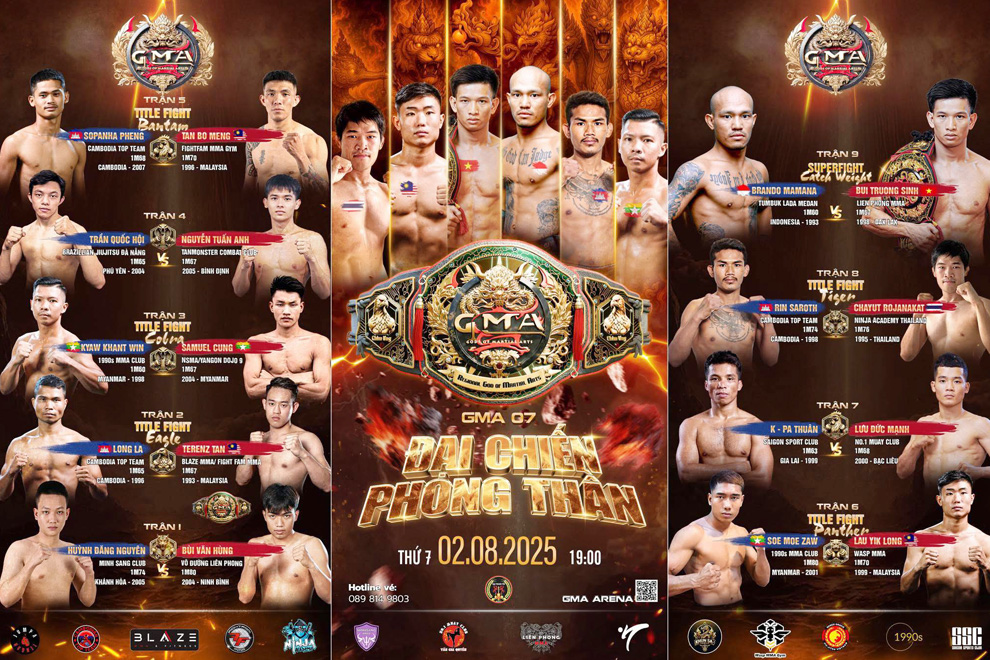 Three Cambodian fighters will compete for belts at the GMA-Gods of Martial Arts event in Vietnam on August 2. CTT